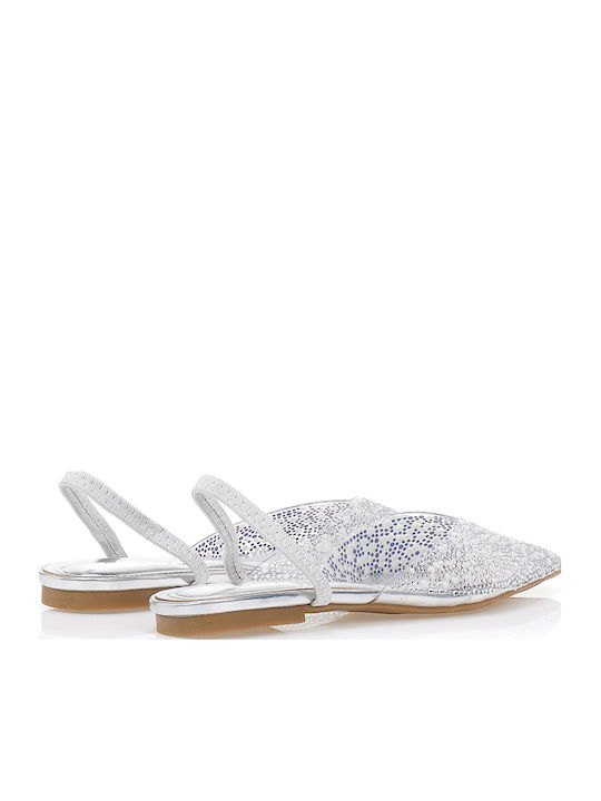 Flat Mules σε Ασημί Χρώμα