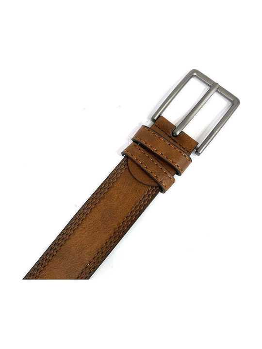 Men's Belt from Artificial Leather Brown