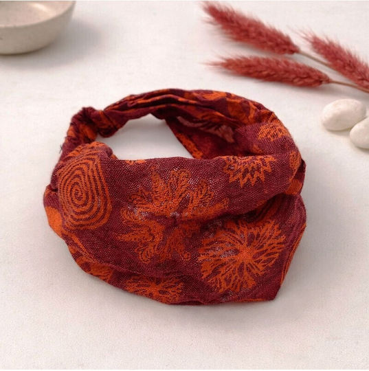 Cotton Hair Band Ba 09 Printed Bordeaux