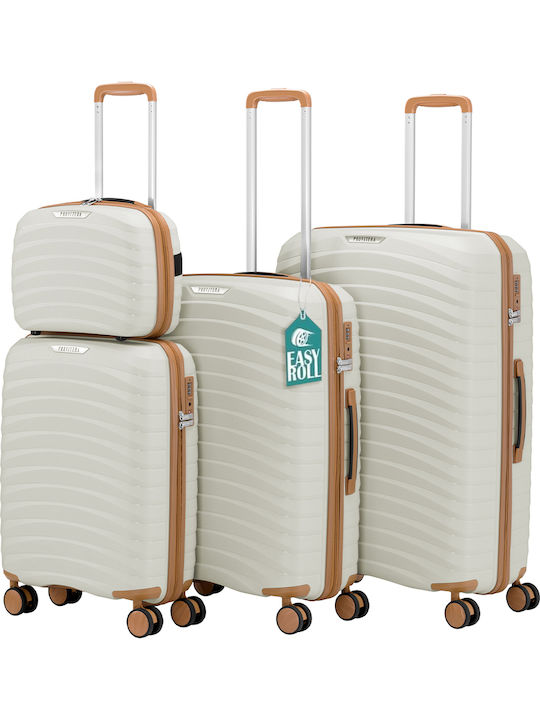 Provitera Valize de Călătorie Dure White Pearl cu 4 roți Set 4buc