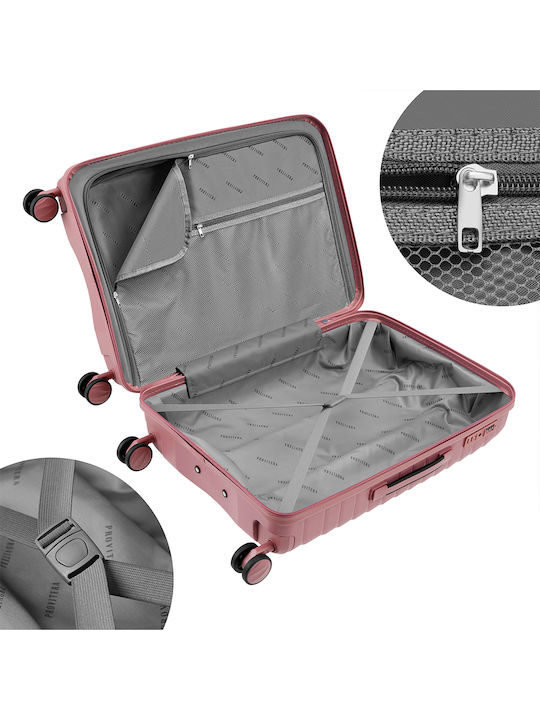 Provitera Reisekoffer Hartschalen Pink mit 4 Räder Set 4Stück
