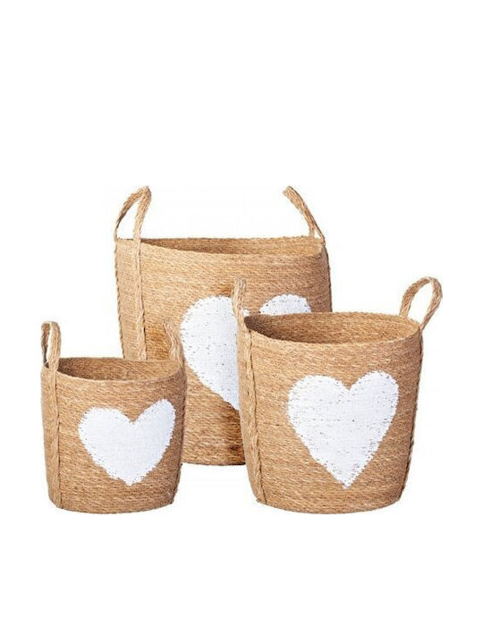 Koopman Decorative Basket Wicker White 37x35x30cm