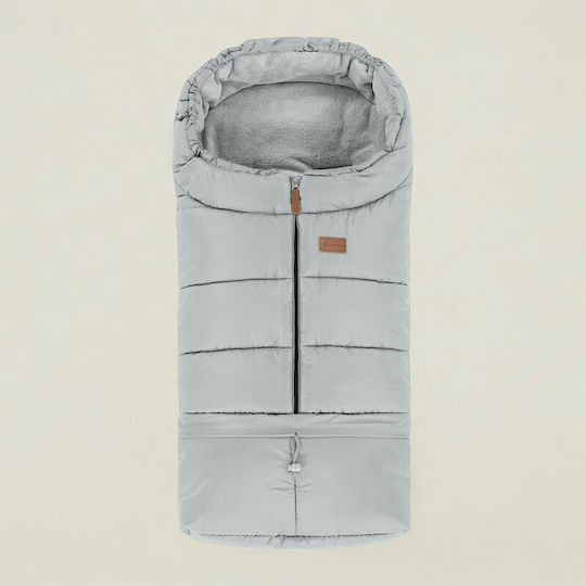 Petite & Mars Universal Sac de picioare pentru cărucior Impermeabil Gri cu căptușeală Fleece 100x48εκ.