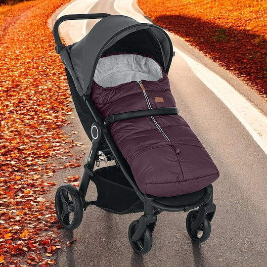 Petite & Mars Universal Sac de picioare pentru cărucior Impermeabil Violet cu căptușeală Fleece 100x48εκ.