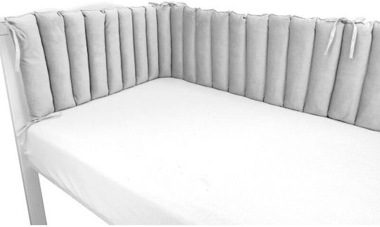 MimiNu Crib Bumpers Classic Inside Grey 28x180cm