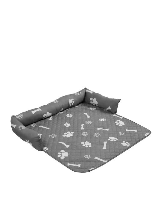 Mattress Cover Pets Gray Waterproof Paw Print & Armrest Gray 80x75cm