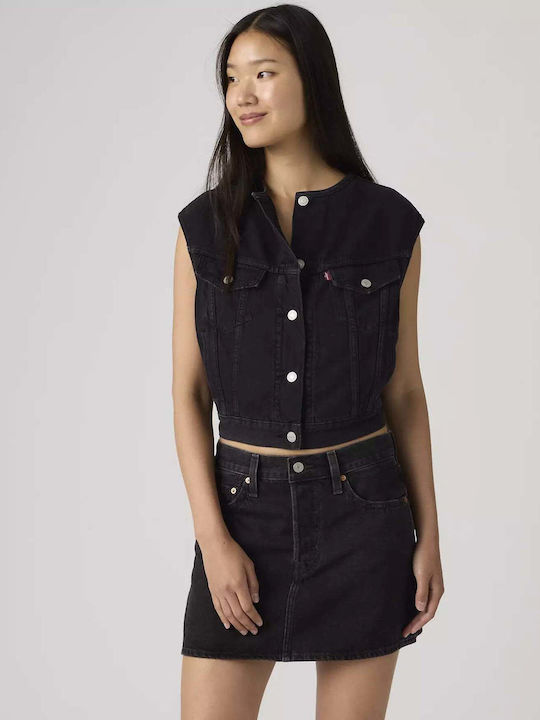 '90s Jachetă de femei din denim Stone Black