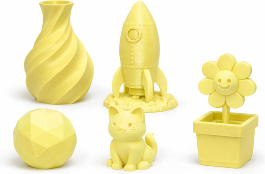 Filament Pentru Imprimante 3D PLA 1.75mm Galben Pastel 1kg 1 Bucată Bobină