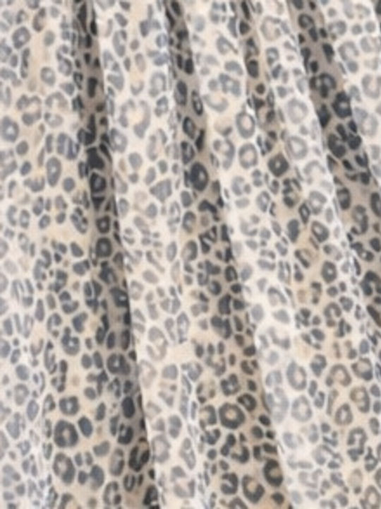 Girls Dress Long Sleeve Tulle Animal Print Black