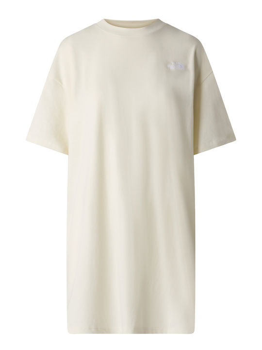 Summer Mini Athletic T-Shirt Short Sleeve Ecru Dress