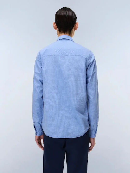 Terra Long Sleeve Shirt in Regular Fit Checked Blue