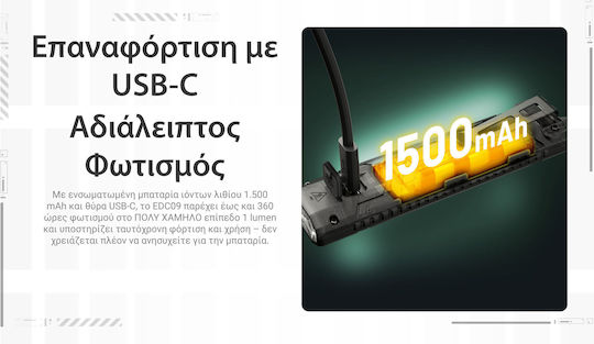 NiteCore Φακός LED με Μέγιστη Φωτεινότητα 1500lm
