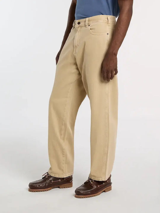 Men's Jeans Pants with Relaxed Tapered Fit Beige