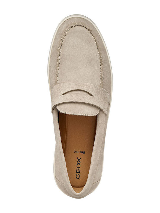 Suede Men's Moccasins in Beige Colour