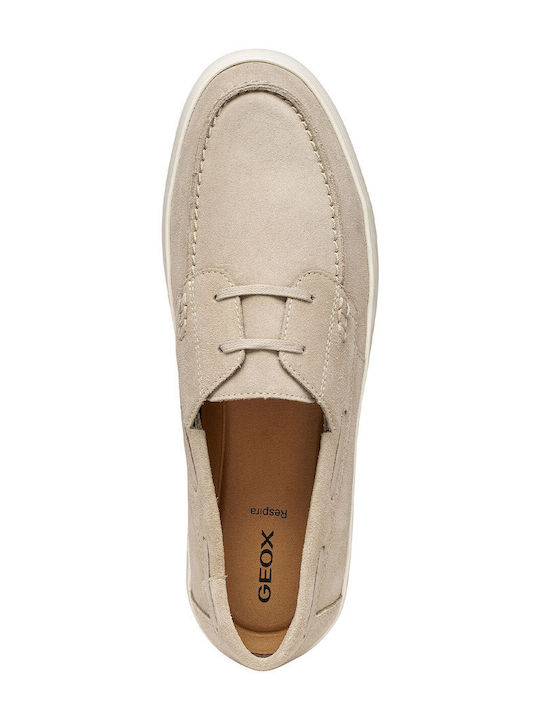 Suede Men's Moccasins in Beige Colour