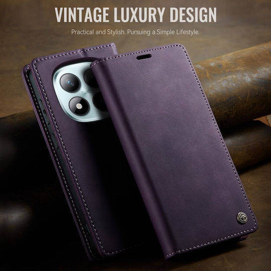 Caseme 033 Retro Θήκη Βιβλίο Purple Xiaomi Redmi Note 15 Pro Plus 5g/poco M8 Pro 5g