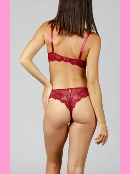 Red Push Up Bra With Underwire