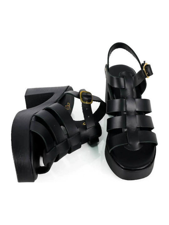 Schwarze Leder Tschokare Gladiator Design