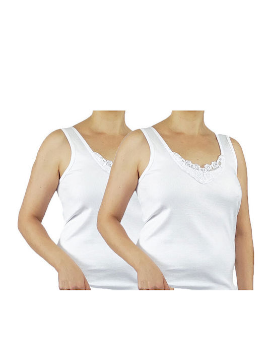 Damen T-Shirts Weiß 2Pack