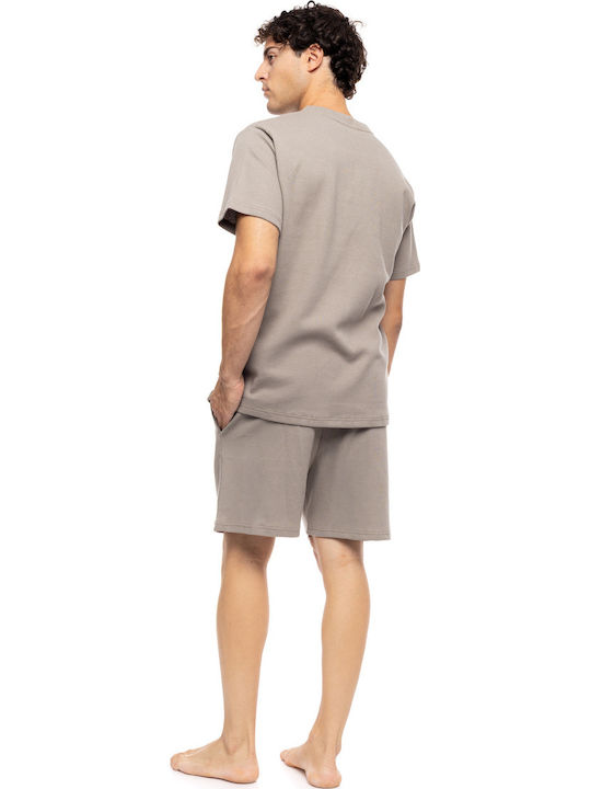 Ulisse Sommer Herrenpyjama Bluse Sand