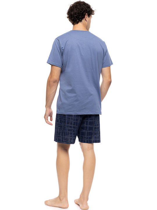Ulisse Sommer Herrenpyjama Cosmos Blau