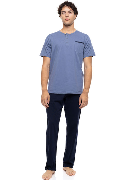 Ulisse Sommer Herrenpyjama Cosmos Blau