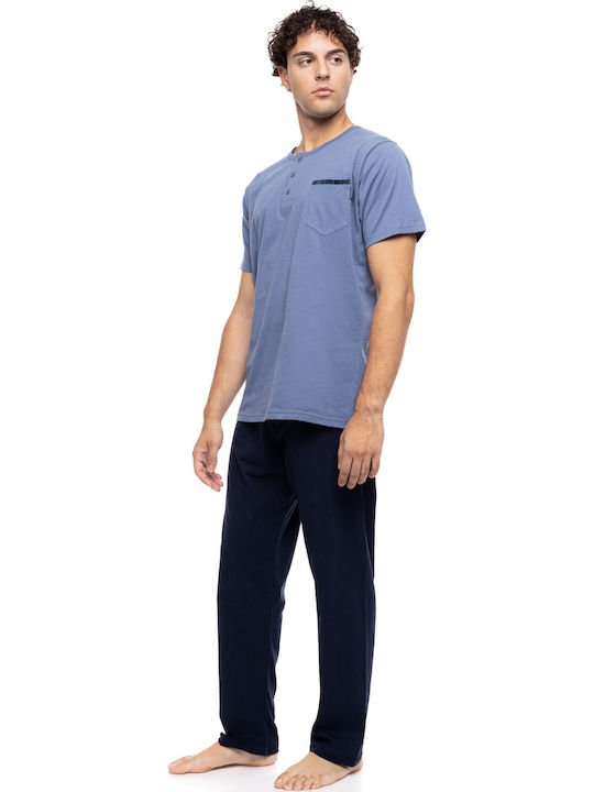 Ulisse Sommer Herrenpyjama Cosmos Blau