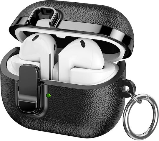 Snap Switch Litchi Textur Fall Samsung Galaxy Buds3 Pro Schwarz