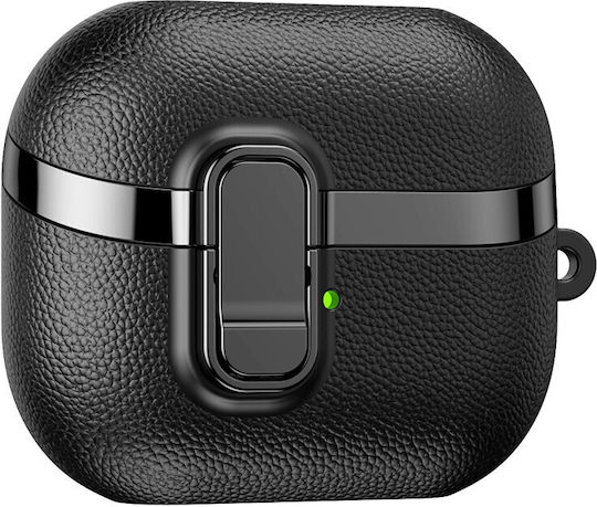 Snap Switch Litchi Textur Fall Samsung Galaxy Buds3 Pro Schwarz