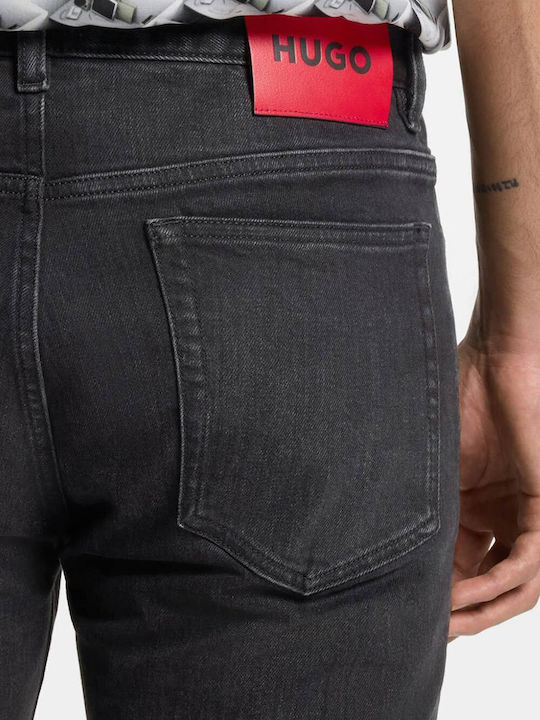 Men's Jeans Pants with Slim Straight Application Black
