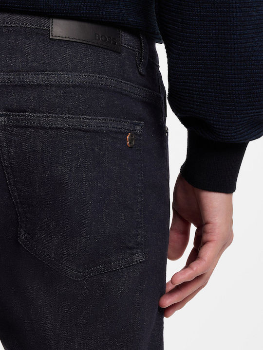 Delaware Men's Elastic Jeans Pants with Slim Fit Dark Blue