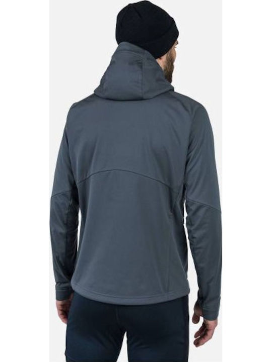 Ανδρική Ζακέτα Fleece με Κουκούλα Gray