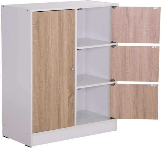 Επιδαπέδιο Ντουλάπι Sonama Oak-λευκή Μελαμίνη 80x39.5x99.5εκ. Επιδαπέδιο Ντουλάπι Sonama Oak-λευκή Μελαμίνη 80x39.5x99.5εκ.