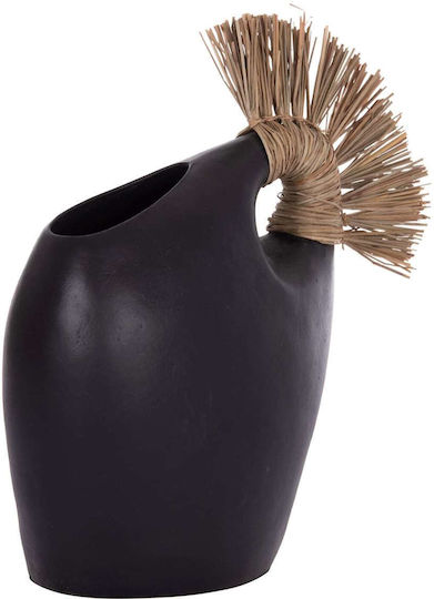 Tabletop Decor Fb94671.01 Black Terracotta & Grass--44x18x50cm