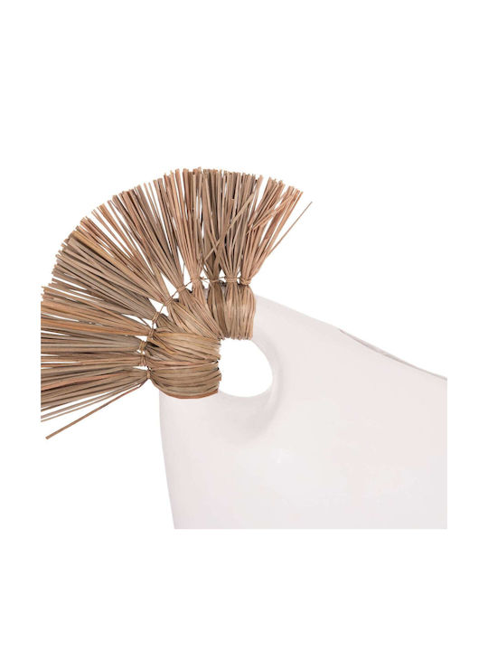 Tabletop Decor Fb94671.02 White Terracotta & Grass--44x18x50cm