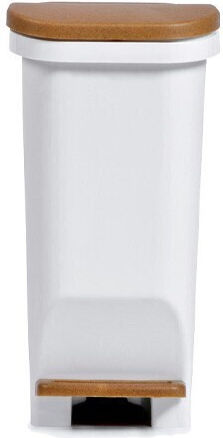 Bathroom Pedal Bin 13.5L 15.5x27.7x31.5cm Inner Bin 7L Plastic Soft Close White-Brown Greece
