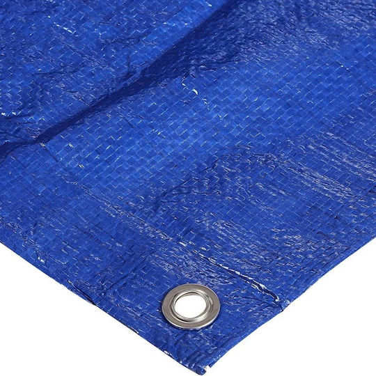 Pânză Impermeabilă Universală 4x6 M 80g/m² Densitate Inele Metalice De Fixare Culoare Albastră