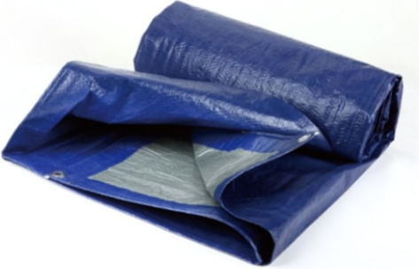 Wasserdicht Plane 4x6m 140g/m² Dichte Befestigungsringe Blau Grau