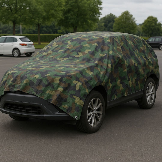 Pânză De Acoperire Impermeabilă Camuflaj Militar 2x4m Inele De Prindere 80g/m²