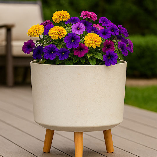SGTT Kunststoff-Blumentopf Beige 31x31cm