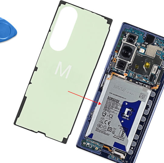 Samsung Оригинално Залепващо Стъкло За Задната Част Galaxy Z Fold 7 Сервизен Комплект Зелен