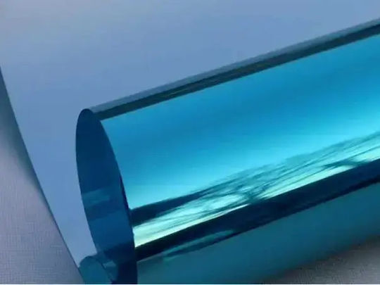 Reflective Window Film Mirror Effect Zola Uv Solar Protection 50 × 100 Cm 70% Transparency 30 Microns Light Blue-silver