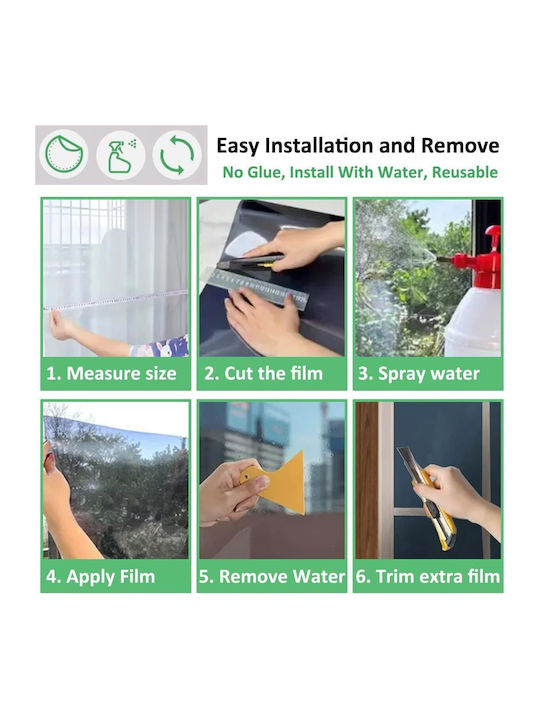 Folie Reflectorizantă Pentru Geam Efect Oglindă Zola Protecție Uv Solară 50 × 100 Cm 70% Transparență 30 Microni Albastru-deschis Argintiu