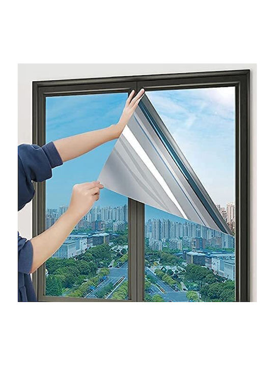 Folie Reflectorizantă Pentru Geam Efect Oglindă Zola Protecție Uv Solară 50 × 100 Cm 70% Transparență 30 Microni Albastru-deschis Argintiu