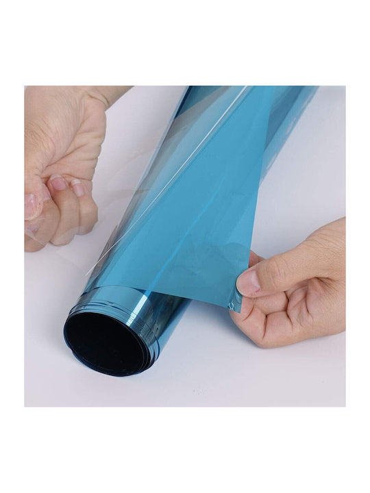 Folie Reflectorizantă Pentru Geam Efect Oglindă Zola Protecție Uv Solară 50 × 100 Cm 70% Transparență 30 Microni Albastru-deschis Argintiu