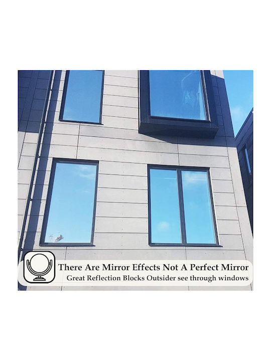 Folie Reflectorizantă Pentru Geam Efect Oglindă Zola Protecție Uv Solară 50 × 100 Cm 70% Transparență 30 Microni Albastru-deschis Argintiu