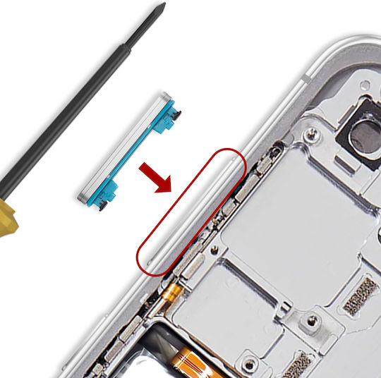 Samsung Оригинален Бутон За Регулиране На Звук Galaxy S24 FE Сервизен Пакет Сребрист