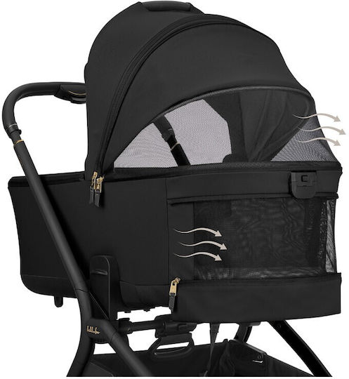 Kikka Boo Goya Platinum Reversible 2 in 1 Baby Stroller Suitable for Newborn Noir 11.1kg