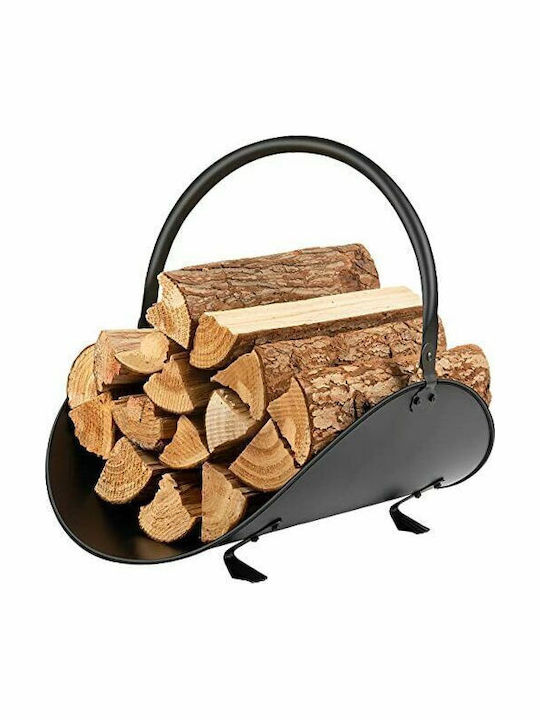 SGTT Metallisches Kaminholzregal Lagerkorb 48x34x41cm Schwarze