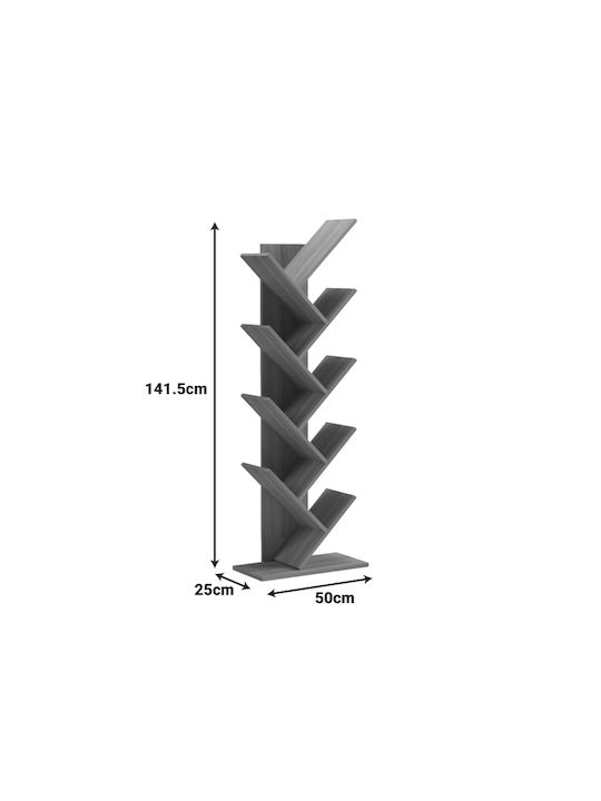 Bookcase Fyllo Anthracite 50x25x141.5cm